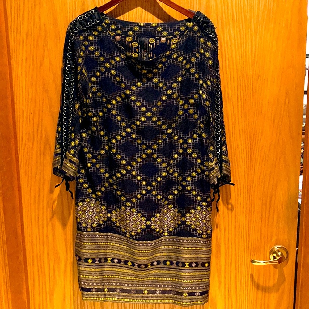 Free People Dress “New Romantics” Black/Gold Large